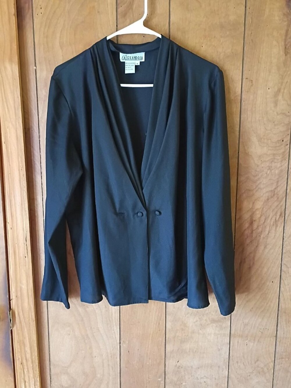 Alexandria Women’s Black Blouse Size 8 Long Sleeve Button Front Polyester